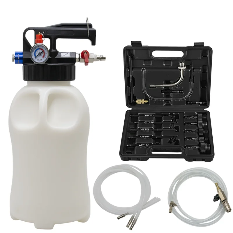 10L Pneumatic Transmission Oil Refilling Tool Oil Refill Filling ATF Adapters Dispenser Pump Kit Fluid Extractor Adaptor 15Pcs