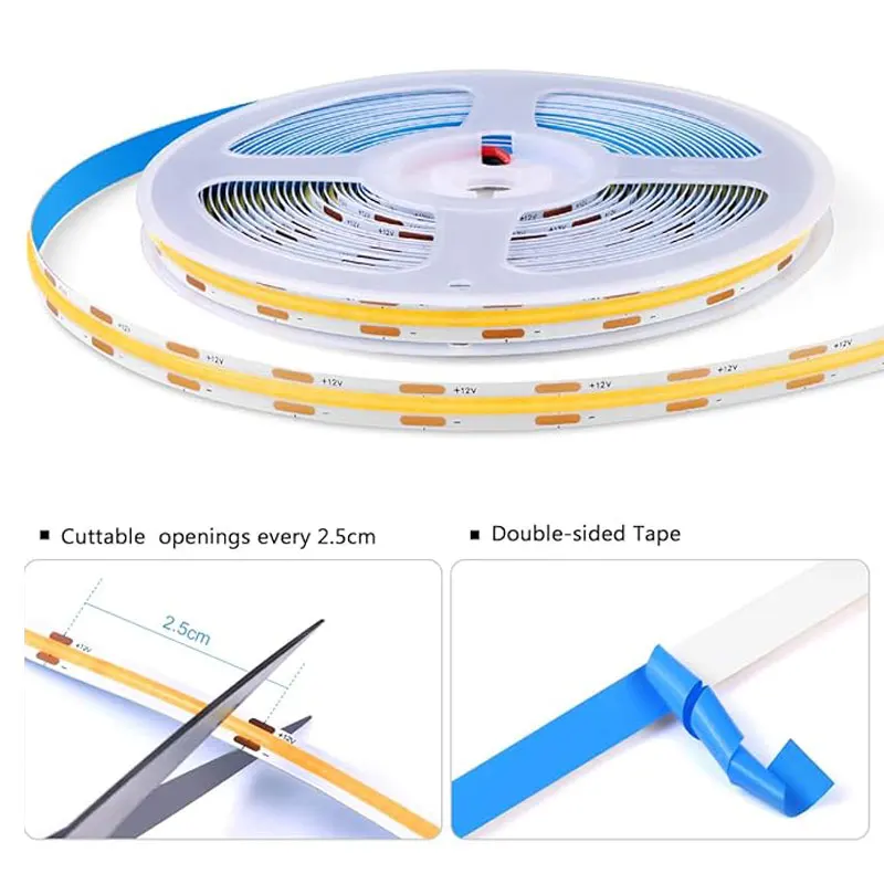 Дисплей под шкафом, светодиодная лента COB, книжный шкаф, шкаф, лампа, лента, проникающаяся деревянная лента с регулируемой яркостью, сенсорный датчик