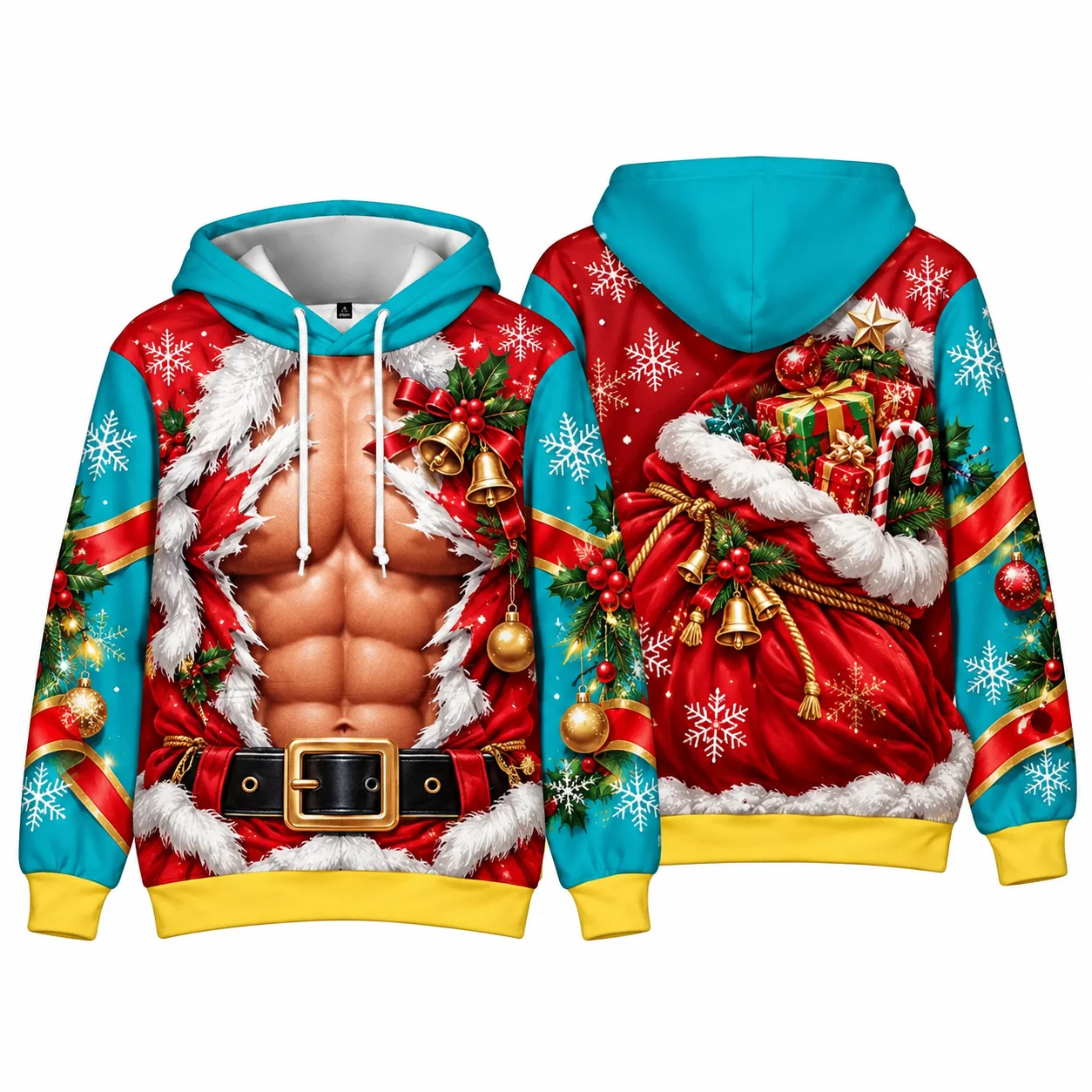 Santa Claus Sea Turtle Sweatshirt Men Kids 3D Print Funny Christmas Sweatshirt Casual Pullover Winter Holiday Party Gift Women
