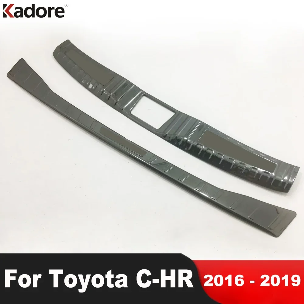 

Для Toyota CHR C-HR 2016-2018 2019, стальная крышка заднего багажника автомобиля, накладка на порог задней двери, защитная пластина, аксессуары