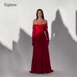 Eightree Classic Red A-line Prom Gowns Off The Shoulder Formal Party Gown Floor Length Evening Dress فساتين سهرة Customized