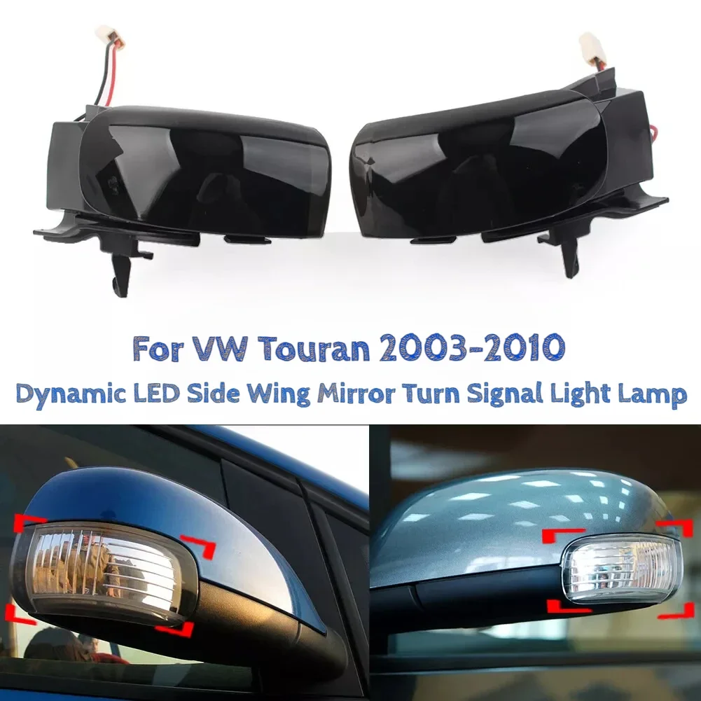 2x Dynamic Blinker For VW Touran 2003 2004 2005 2006 2007 2008 2009 2010 LED Turn Signal Light Side Lamp Arrow Mirror Indicator