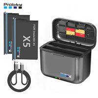 For Insta360 X5 Battery And Battery Charger Two Bay Fast Charge Case For Insta 360 X5 Accessories