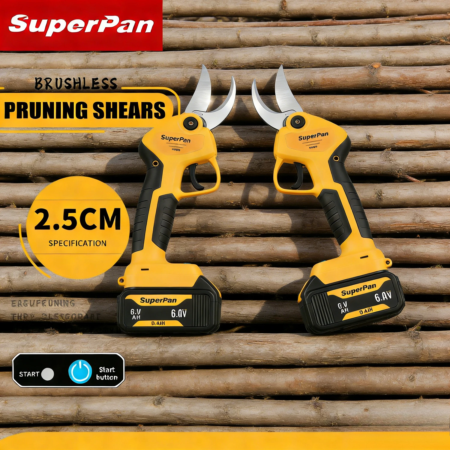 

Электрические секаторы SuperPan 20В DC, максимальное открытие 45 мм, 4 режима, 1500 Вт, лезвие из металла SK5, профессиональные, для аккумулятора Dewalt 18В (штекер)