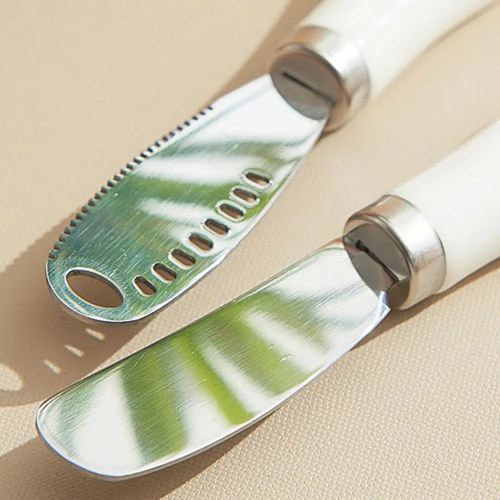 Smooth Surface Cheese Cutter Scraper Wide Smooth Cutter for Jam Butter Colorful Macaron Handle Kitchen Tool Stainless Steel