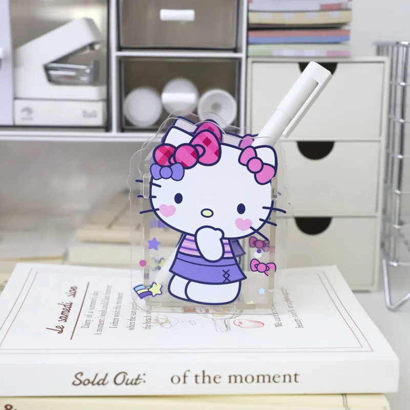 6 pcs/lot Transparent Sanrio Kawaii Kuromi Melody Pen Holder Cute Desk Storage Box Stationery School Office Supplies Kids Gift