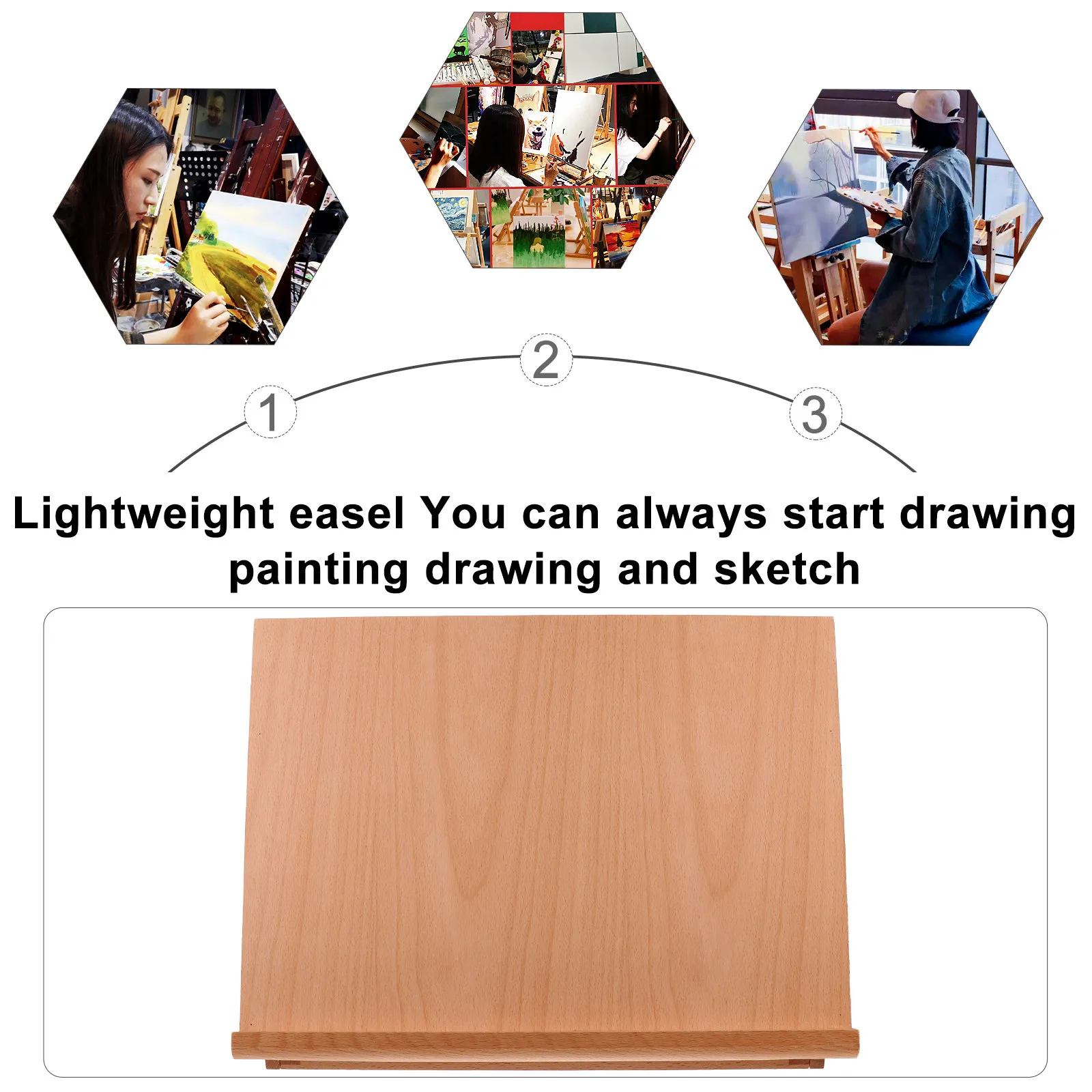 4K Wooden Desktop Table Easel Adjustable Sketching Board Painting Drawing Stand Portable Artist Drawing Board for Beginners