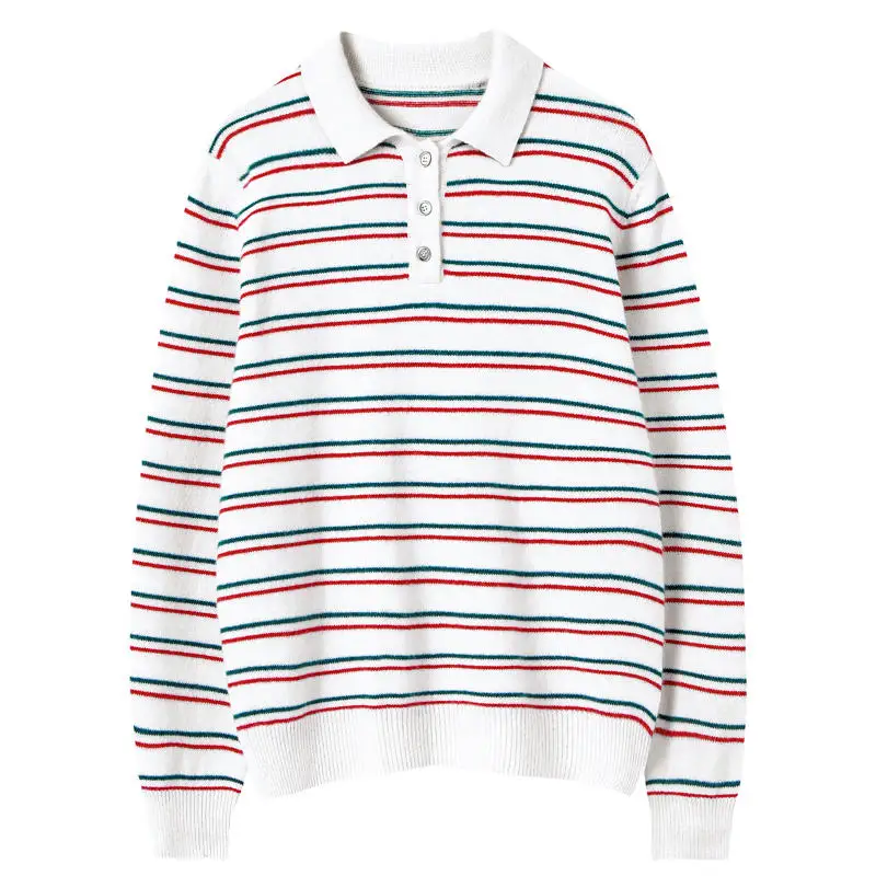 

exquisite oversized luxury 100% cashmere striped polo sweaters