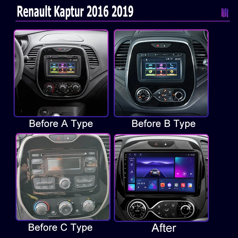 Android Car Radio Multimedia player for Renault Kaptur 2016 2019 GPS Navigation Stereo Screen Video Tape Recorder Carplay 4G
