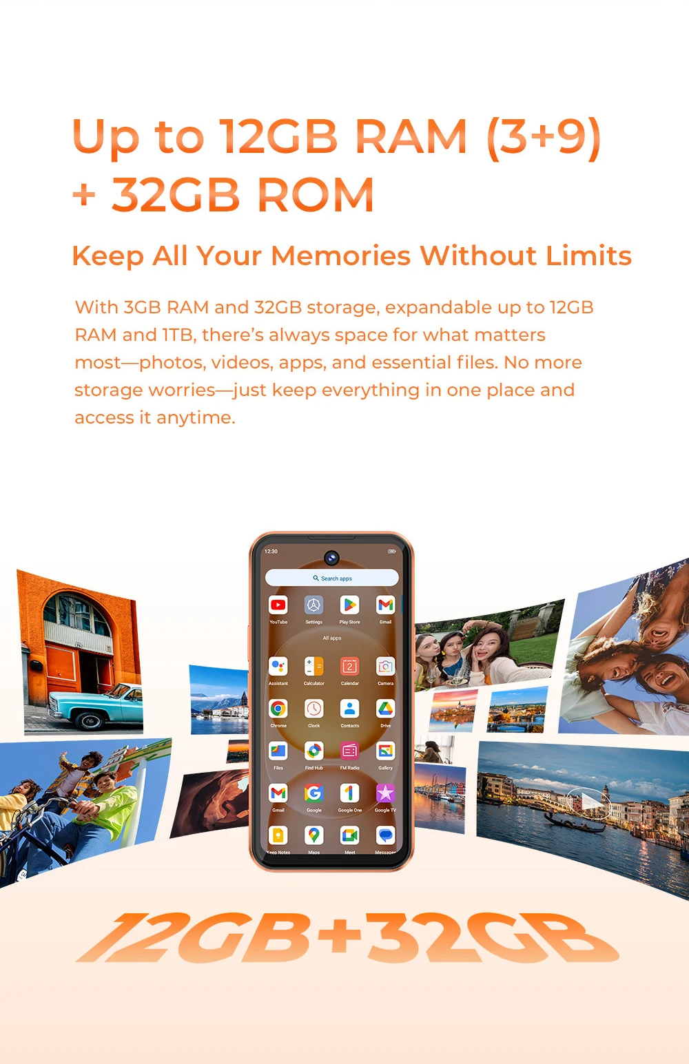 OUKITEL C26 Mini Smartphone, Ultra Compact 4" Mini Display, Up to 12GB RAM (3+9) +32GB ROM, Massive 2300mAh Battery, Android 16, Gemini AI, Small Pocket Mini Mobile Phone, Stay Light Stay Connected