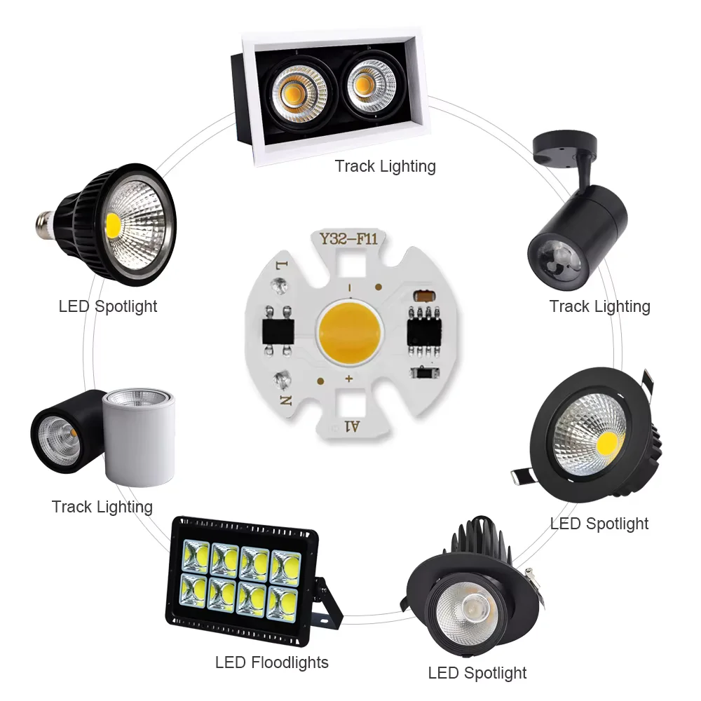 4 قطعة Y32 COB LED رقاقة 12 واط 9 واط 7 واط 5 واط 3 واط LED مصباح التيار المتناوب 220 فولت مصفوفة ل الكاشف الأضواء لا حاجة محرك العارض ضوء لمبة الخرز