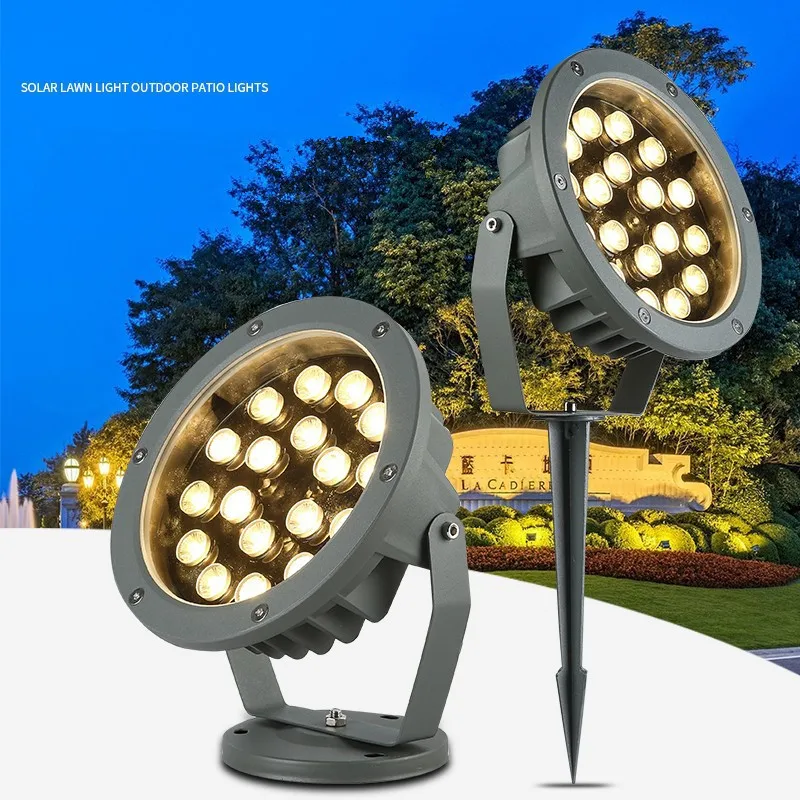 

18W 24W 36W Lawn Lights Led Backyard Tree Lighting RGB Patio Landscape Christmas Gazebo Yard Garden Spike Lights 12V 24V 220V