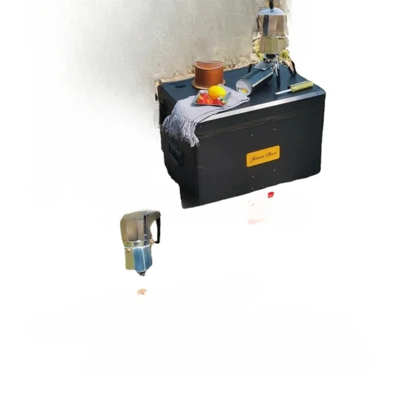 For Outdoor Mobile Kitchen Car Camping Box Picnic Storage Organizer Folding Tea Table Coffee Expansion Black Ridge