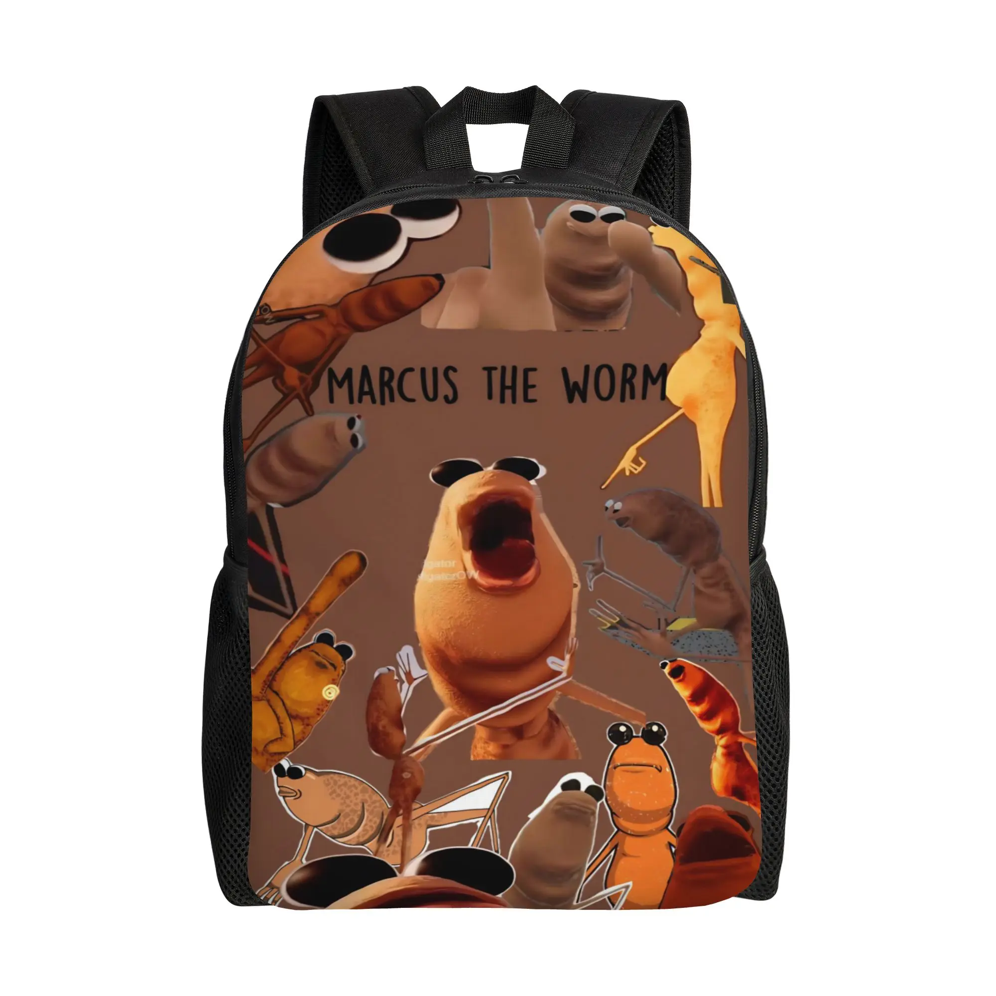 

Marcus The Worm Funny Meme Fashion Backpack Durable High School Business Daypack for Men Women Laptop Canvas Bags