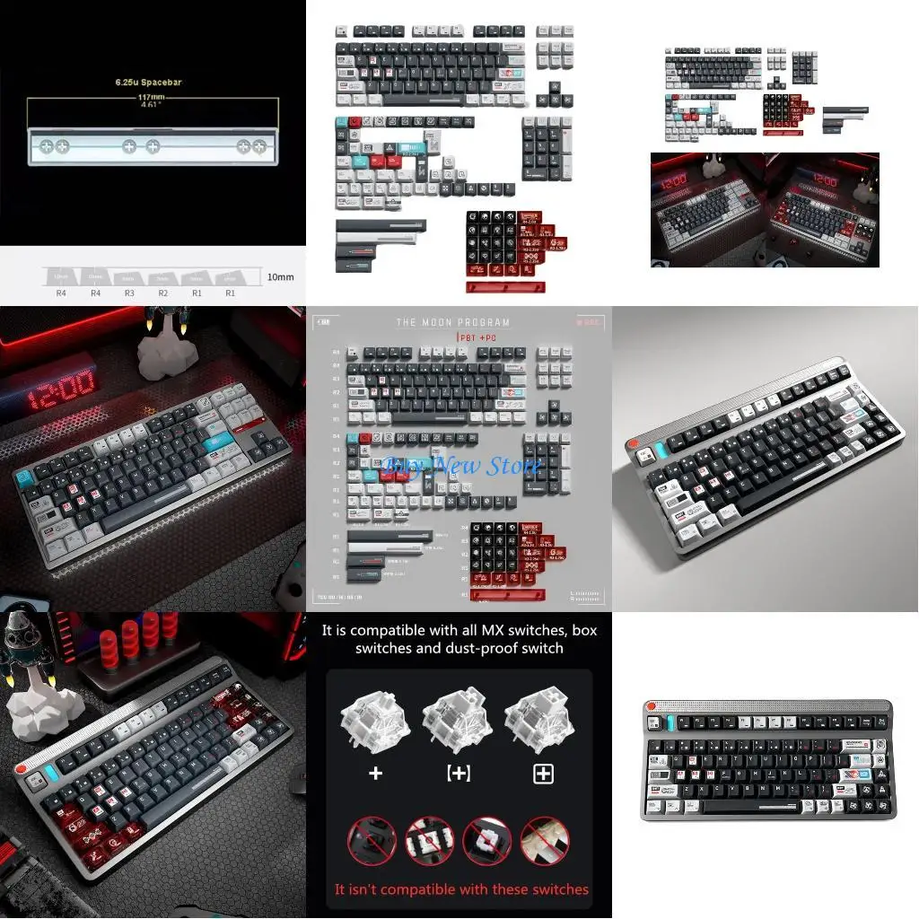20CE 183Key Keycap Set يتميز ببرنامج Heat Sublimated Moon للوحة المفاتيح الميكانيكية #1