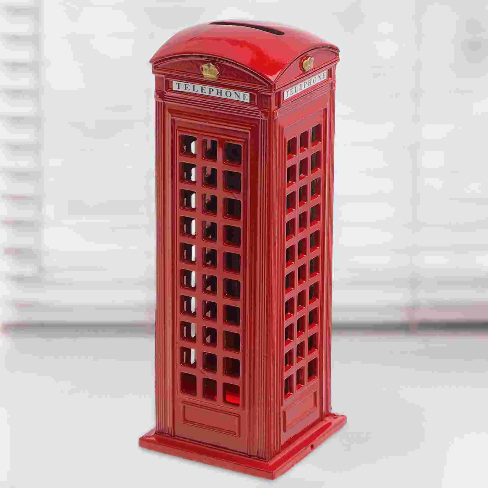 Pillar Box Telephone Piggy Bank London Phone Booth Change Bank Postal Money Pot Red Storage Moneybox