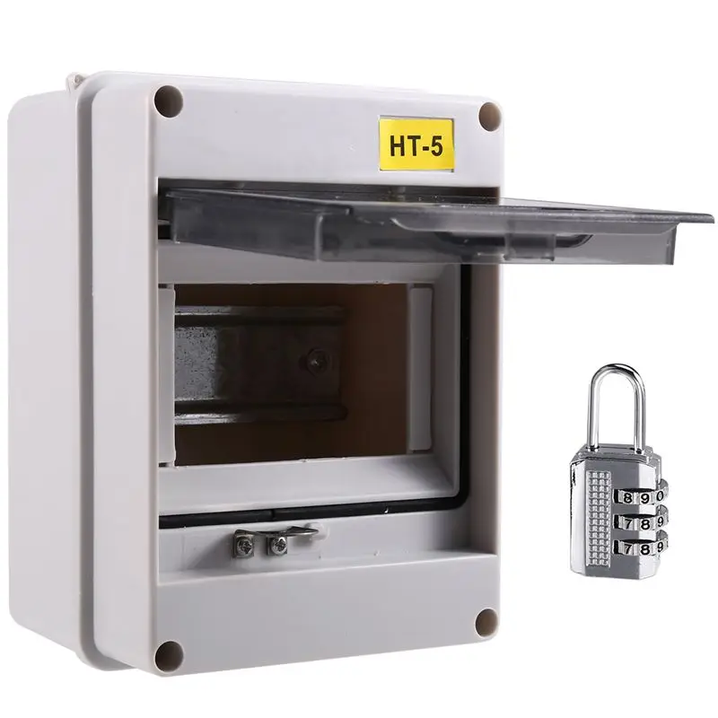 

Распределительная коробка серии AB11-HT, 5-позиционная, IP65, водонепроницаемая, для наружного использования, пластиковая, для автоматических выключателей, с замком