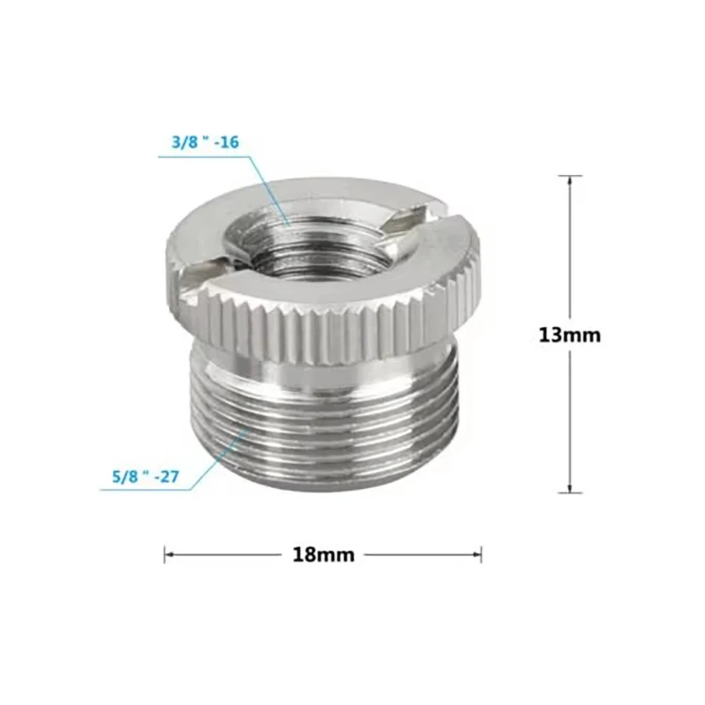 Micro-tige en aluminium de 3 pouces avec 5/8 "femelle à filetage mâle 5/8" 3/8 "1/4", trépied de caméra à montage sur micro, 5/8-27 3/8-16 1/4