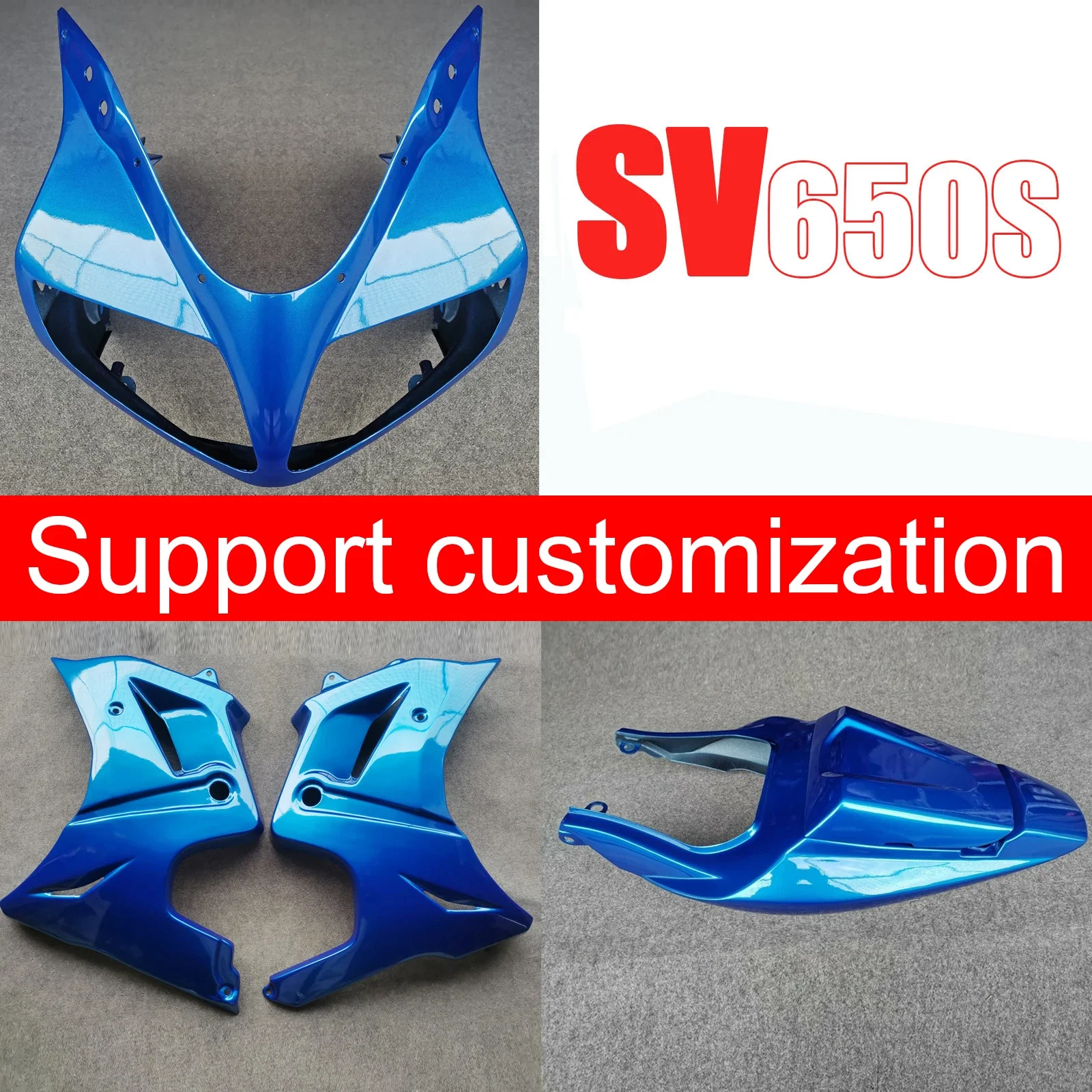 For SV650S 2003 - 2011 SV 650S Motorcycle Bodywork Left+Right Side Fairing Belly Panel Front Headlight Tail Section Seat Cowl