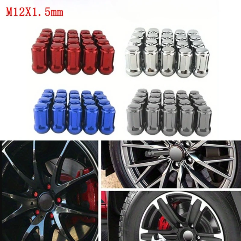 

17mm Hex Wheel Lug Nuts M12x1.5 - 450lb Torque, Alloy Steel, For Custom Wheels & Performance Tires (Set of 20)