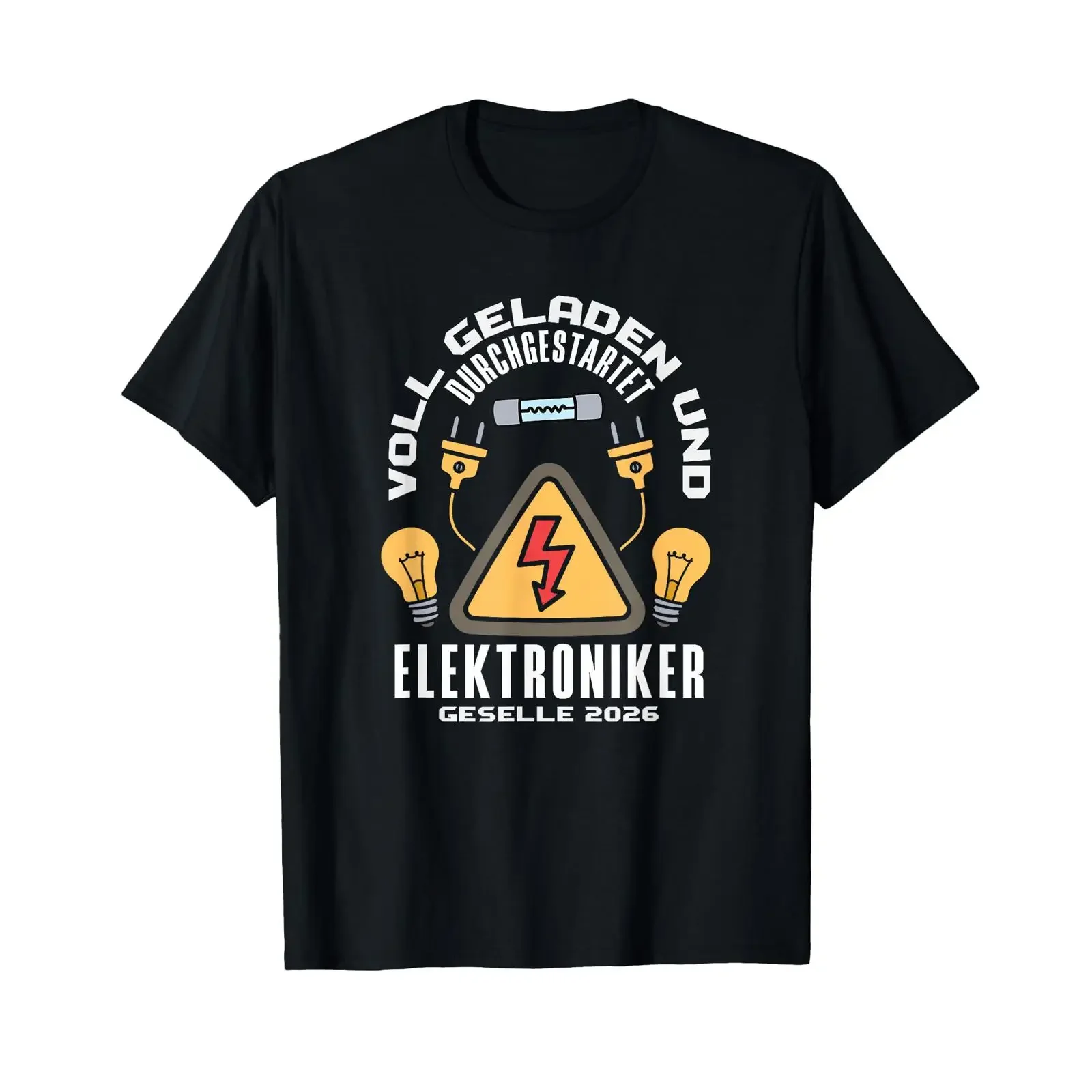 Full Loaded and Started Electronic Personnel T Shirt vintage Washed Breathable homme Versatile Top For Everyday Wear