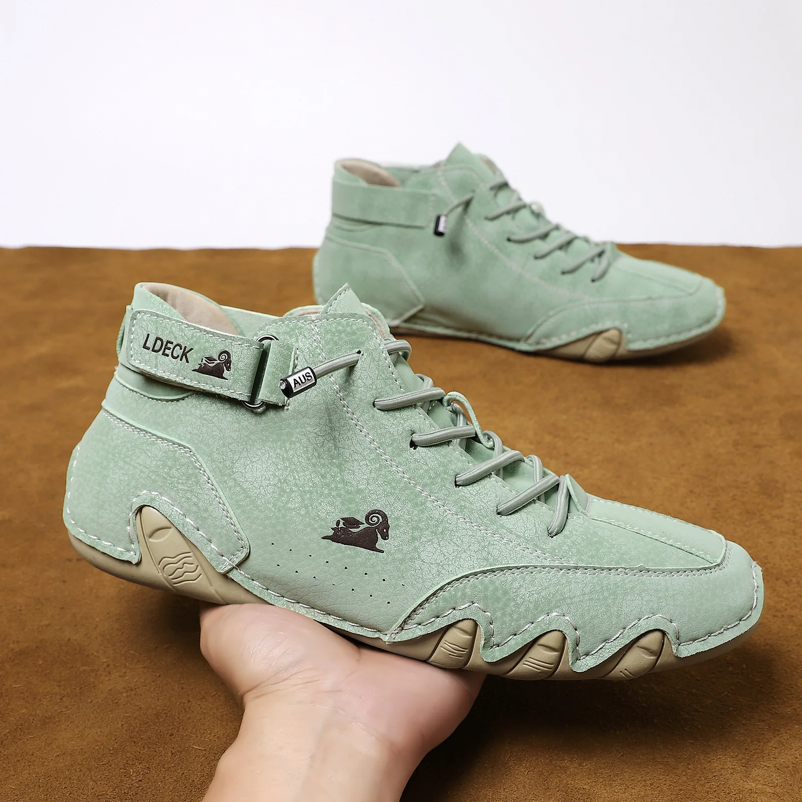 Men's Leather Casual Shoes Flat Man Hook Loop Lace Up Shoes 2025 Autumn Male Women Plus Size Comfortable Shoe 45 46 47 48 49 50