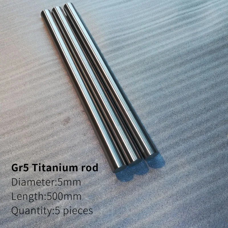 Titanium Round Bar for Precision Machining, GR5 Titanium Rod, 5*500mm, 5PCs