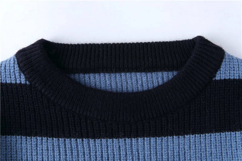 2026 Gestreifter Herren-Strickpullover Damen Vintage Locker Sitzende Pullover Harajuku Grüner Herbst-Pullover Unisex Lässige Strickware – Detail 9