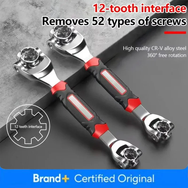 

52 In 1 Universal 360-degree Rotating Multi-function Wrench for Installation and Removal Tools Socket Spanner Non-slip Handles