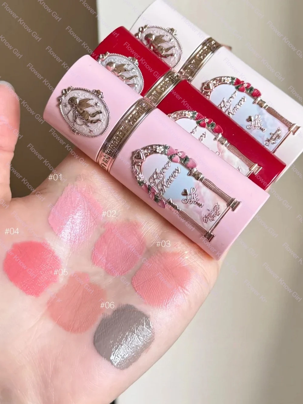 FlowerKnows ALL IN ONE  Makeup Set Full Professional Face Palette Blush Desktop mirror Eyeshadow Contour Lip Cream