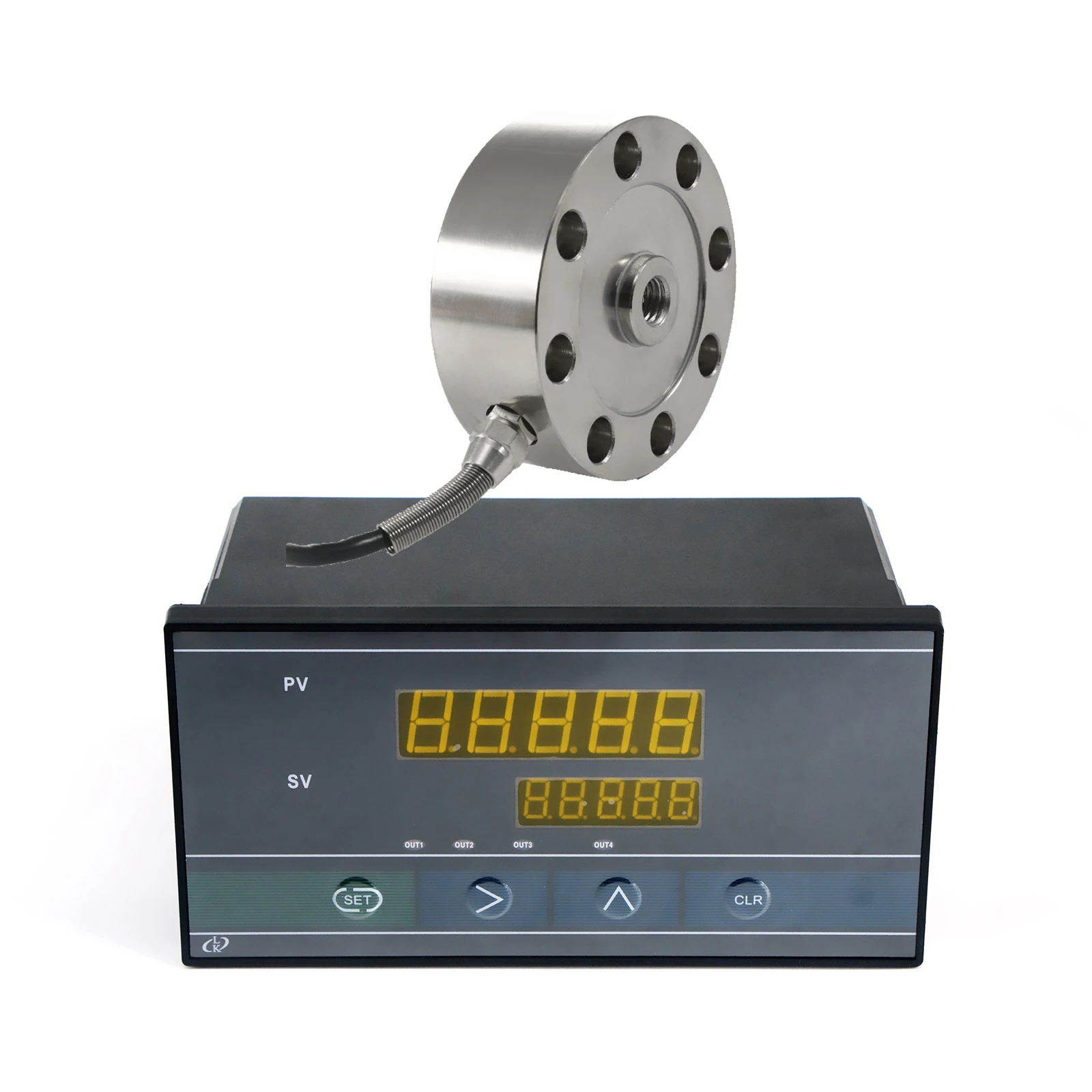 Load Cell Sensor with Indicator Display,Spoke Type Load Cell Test Compression Force Weight Pressure for Scale Automate