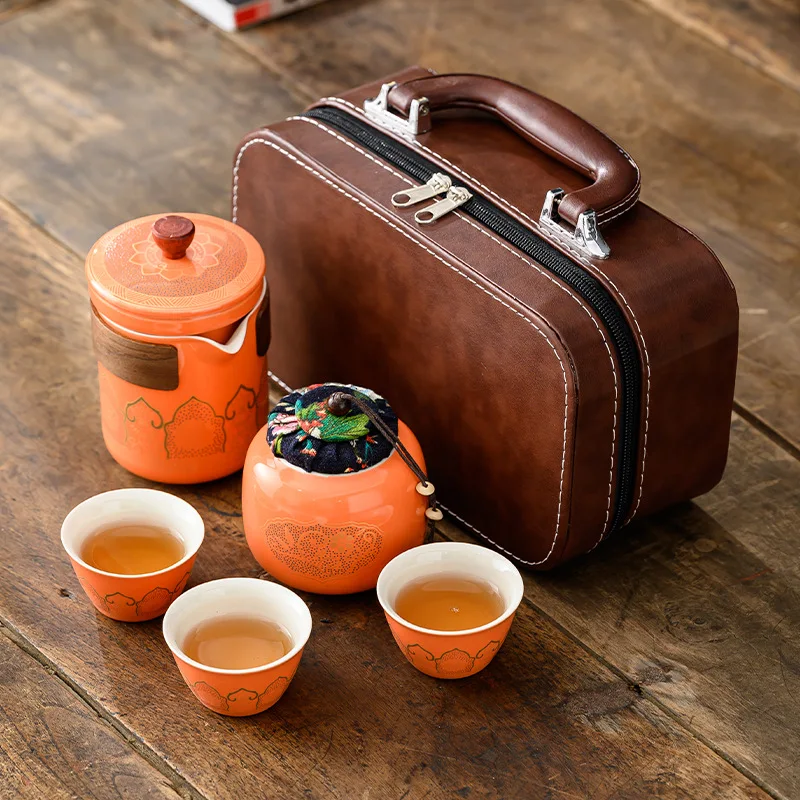 Travel Tea Set Portable Kung Fu Tea Set Outdoor Shuttle Cup