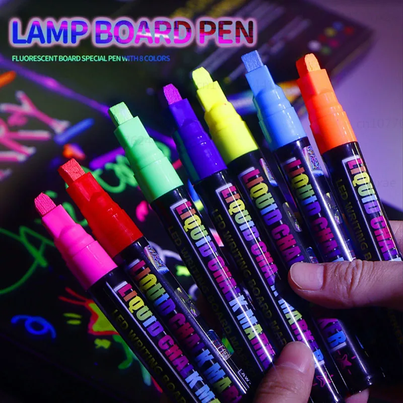Liquid Chalk Erasable LED Highlighter Fluorescent Marker Suit for Blackboard Glass Window Painting Advertisement Chalk