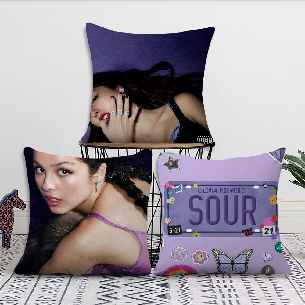 O-Olivia R-Rodrigo Guts Sour Pillow Case Fan Style Square Home Decor Cushion Cover Design Printed