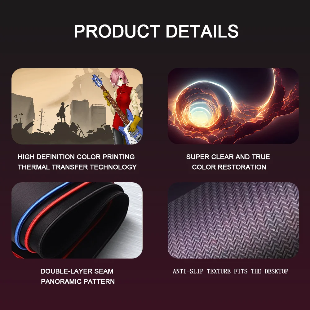 Anime FLCL Mousepad Grande Gaming Mouse Pad LockEdge Engrossado Teclado de Computador Mesa Tapete