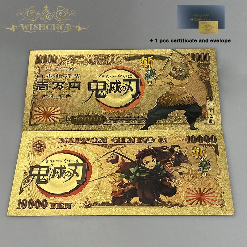 2024 16 types Anime Demon Slayer Gold banknotes For Collection