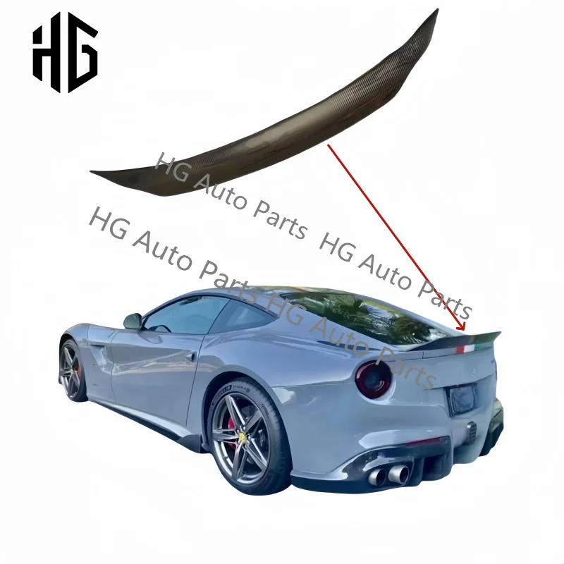 

High Quality Glossy Black Carbon Fiber Rear Wing DNC Style Spoilers Exterior For Ferrari F12 Upgrade DMC Style Spoilers