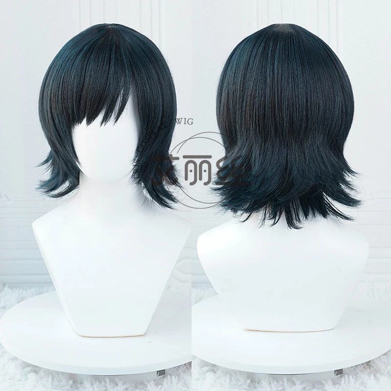 

Himeno Cosplay Wig 35cm Short Mixed Color Gradient Simulated Scalp Heat Resistant Wigs Al Haitham
