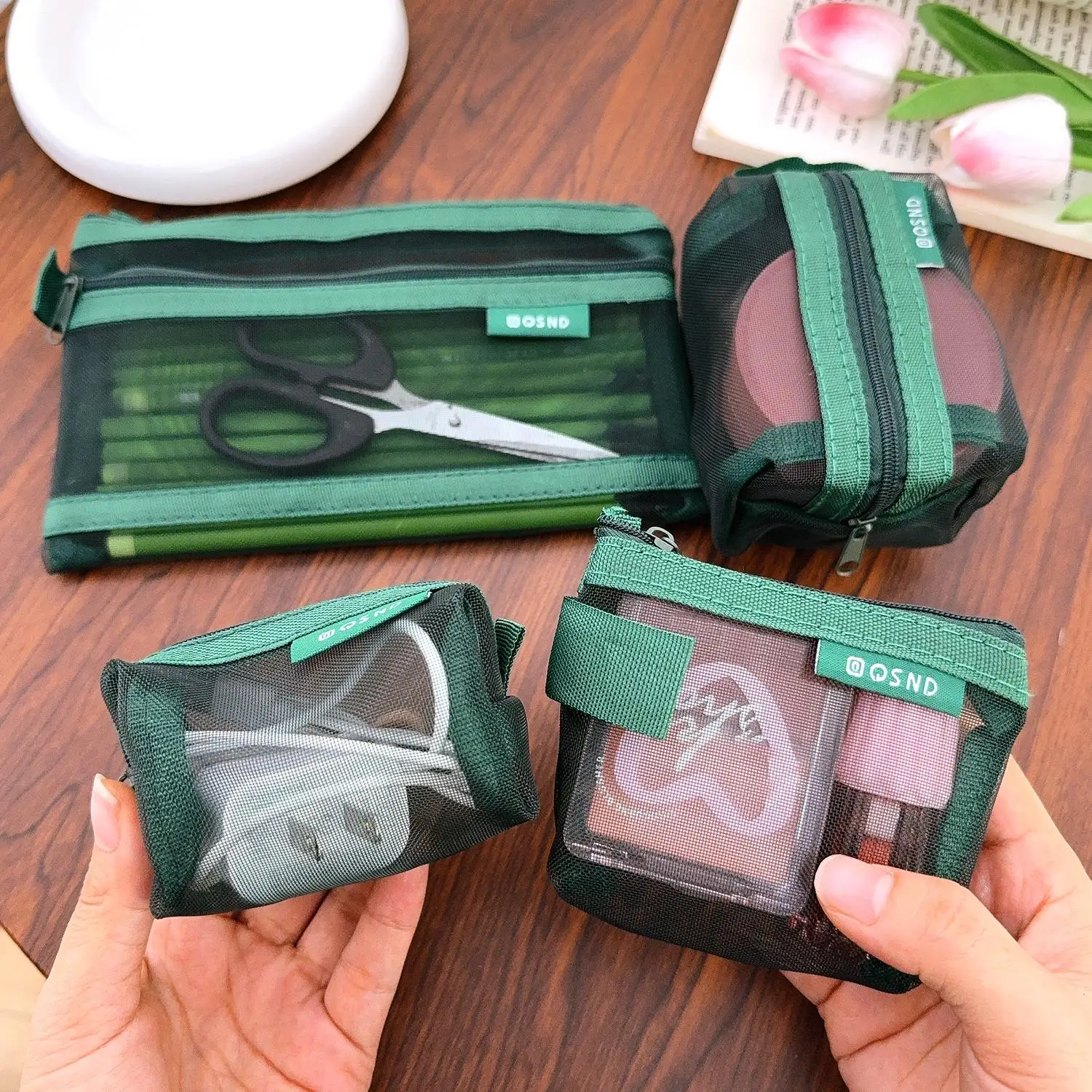 Transparent Mesh Digital Storage Bag USB Data Cable Organizers For Charger Adapter Headphone Line Anti Lost Protector Bags