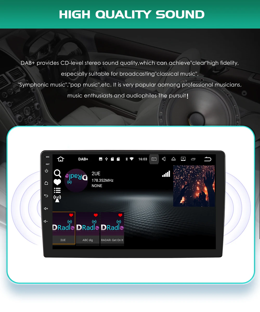 DAB+ BOX car monitor, only suitable for OSSURET brand media players which support DAB +