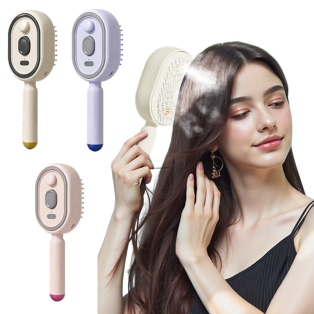 New Electric Spray Air Cushions Massage Comb Anti-static Self-cleaning Steam Essential Oil Brush Vibration Scalp Massager Combs