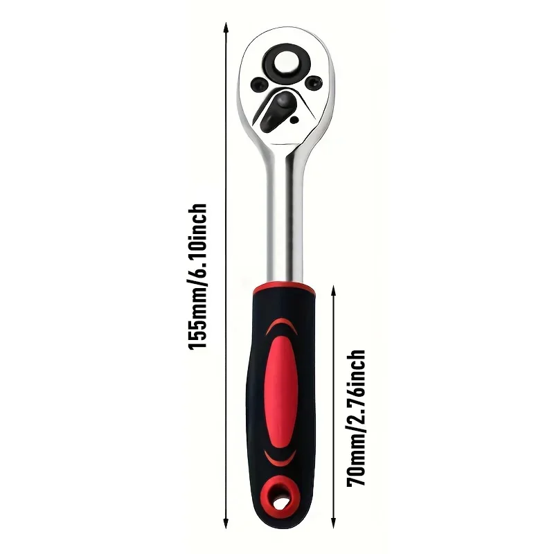 Quick Ratchet Wrench 1/4 Small Socket Wrench Auto Repair Hardware Tool image 4