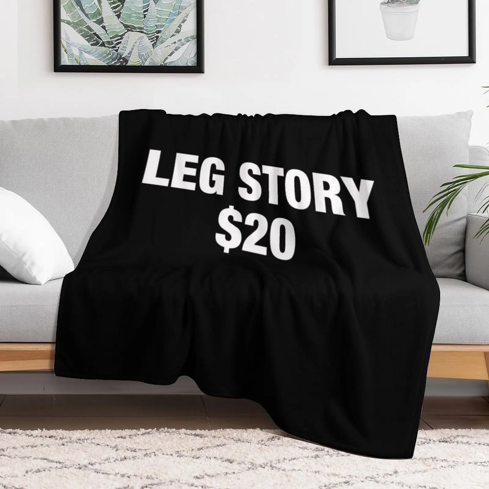 Amputee Leg Story Humor Funny Quote - Leg Story 20$ Throw Blanket Warm Flannel Blanket for Couch Chair Bedroom