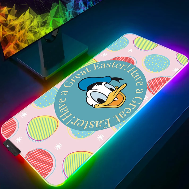 RGB Grote muismat Antislip Mickey en Minnie pc snelheid Voor e-sportspelers Backlight Laptop Computer Toetsenbord LED xxl muismat