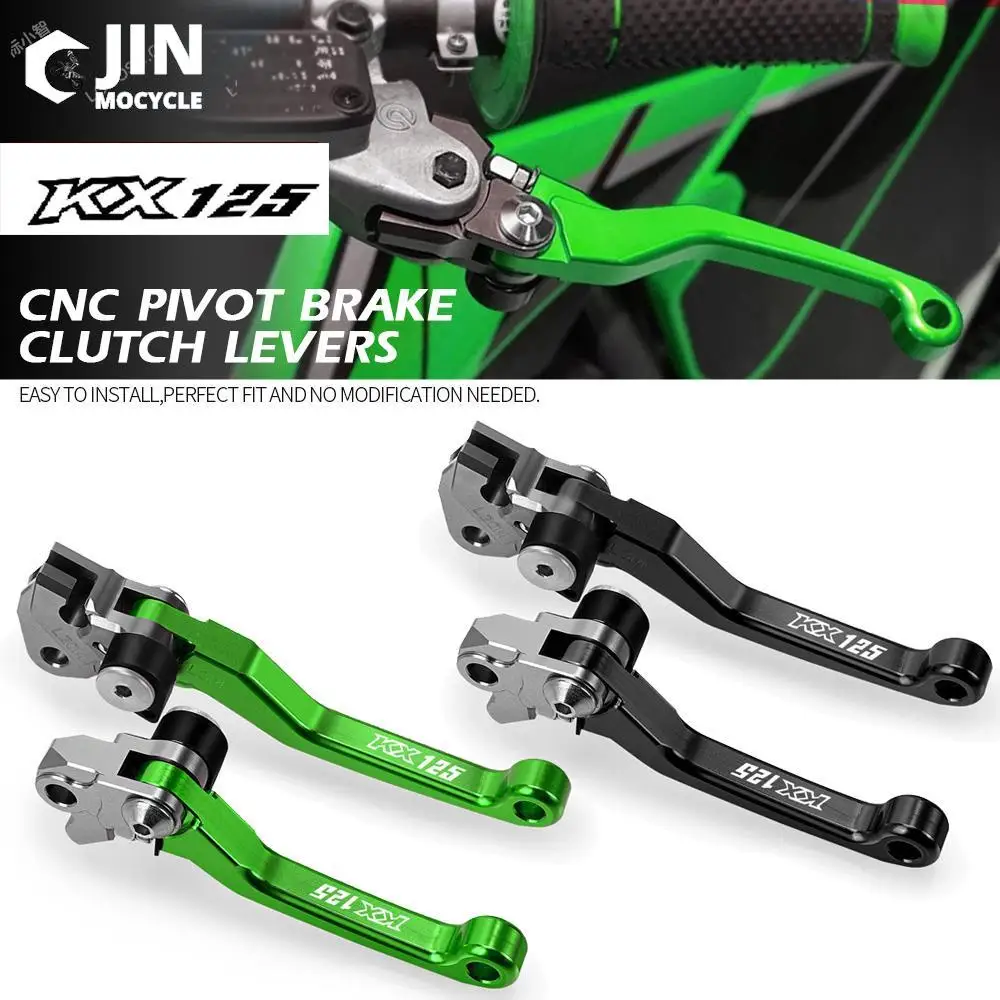 

DirtBike For Kawasaki KX125 2001 2002 2003 2004 2005 Motorcoss Pit Dirt Bike Pivot Foldable Brake Clutch Levers With LOGO KX125