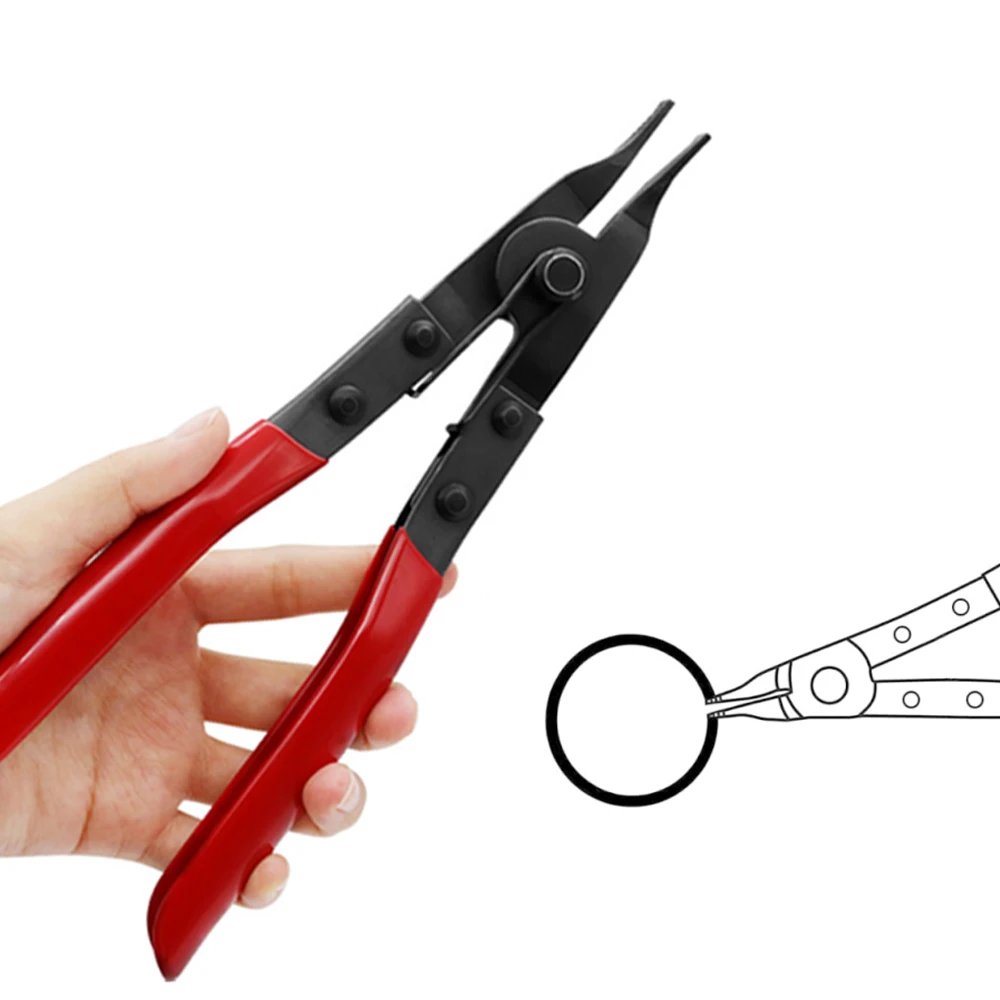 

Angle Tip Lock Ring Pliers,Rim Circlip Pliers Flat Mouth Steel Ring For Auto Transmission Clutch Shafts VT01158