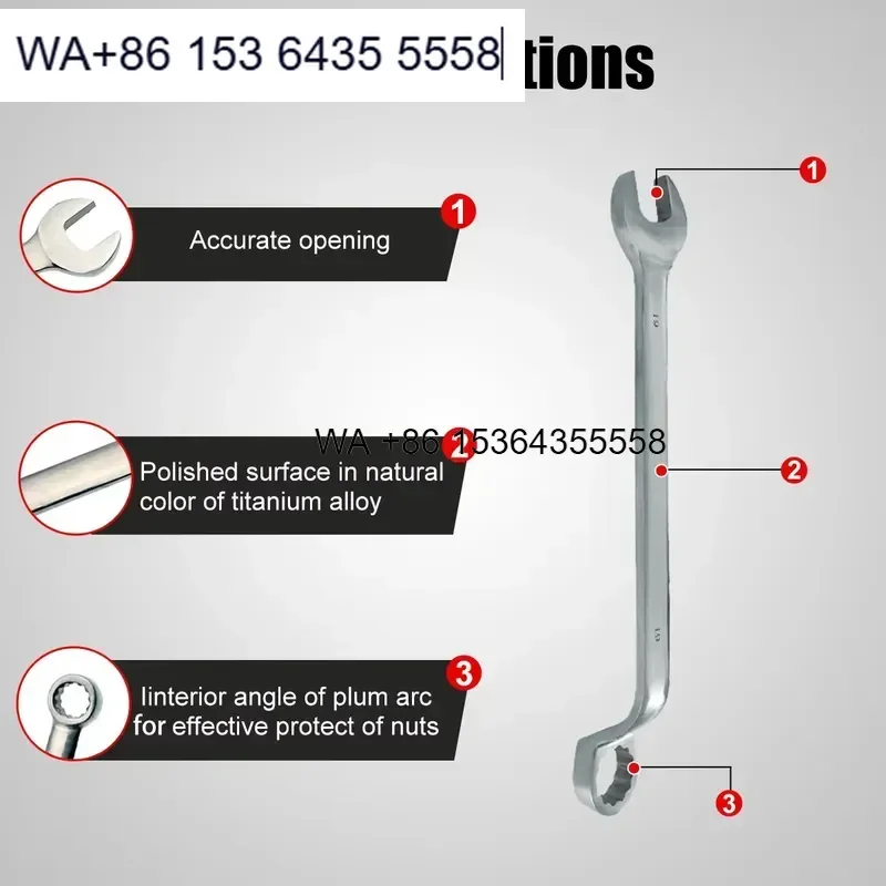 Wmwmnu for HENITUER T1003 Titanium Non Magnetic Offset Combination Wrench Spanner for Medical Aviation Fields