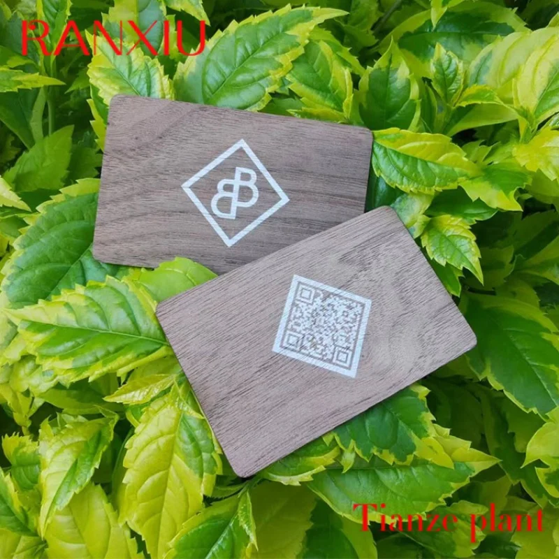 Custom 125KHz 13.56Hz ood rfid hotel  card N ooden digital busins card