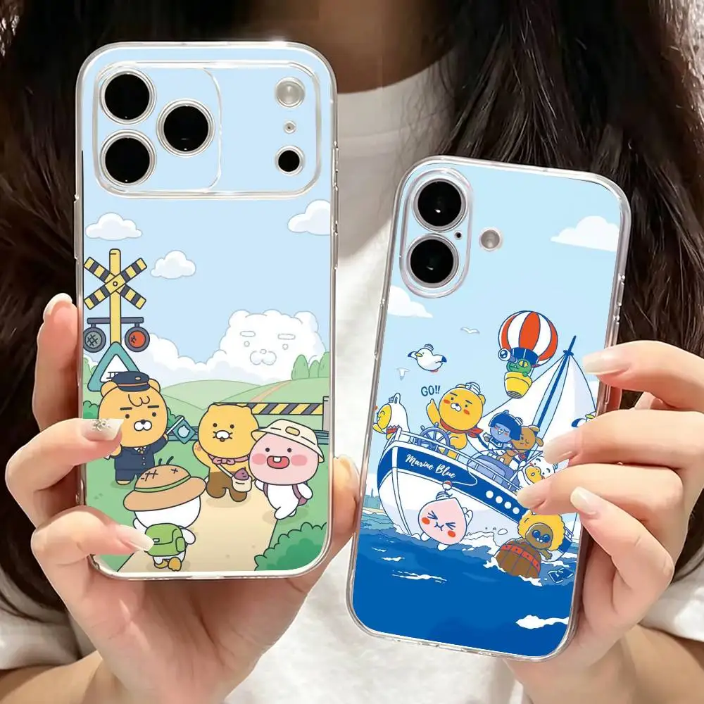 Top Selling Kakao F-Friends Phone Case For iPhone 17 16 15 14 13 12 11 Mini Pro Max Plus Transparent Cover