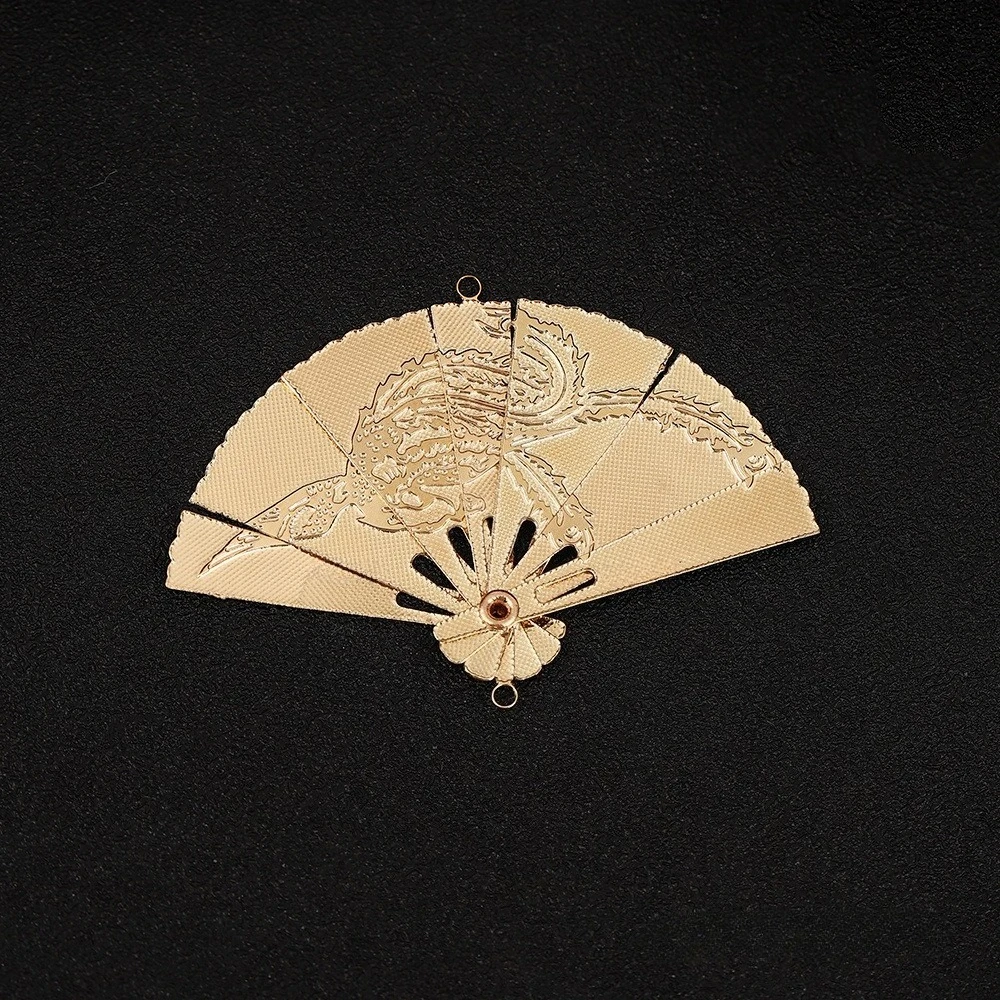 D9 5Pcs Mini Openable Fan Charms DIY Suncatcher Making Copper Foldable Fan Pendant for Keychain Bookmark Parts Decor Accessory